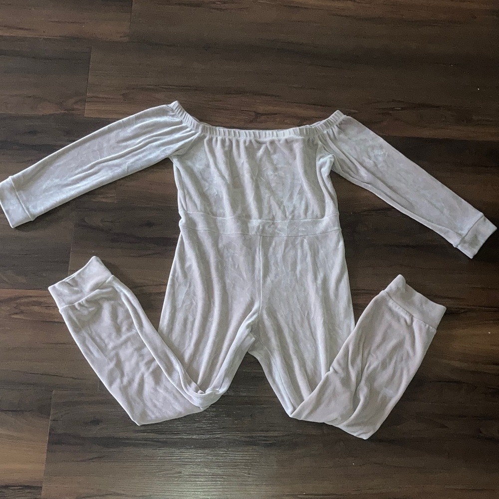 Off-Shoulder Blush Pink Jumpsuit